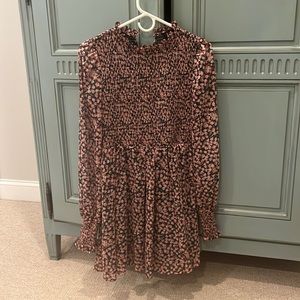 Floral Forever Green and Pink Floral Print Smocked Skater Dress